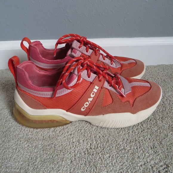 Coach women's citysole G5046 orange/coral red/white runner/sneakers/shoes size 7 - Picture 2 of 10